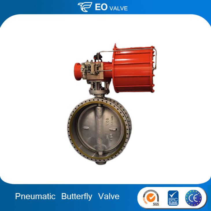 Metal Seal Triple Offset Pneumatic Air Operated Flanged Butterfly Valve