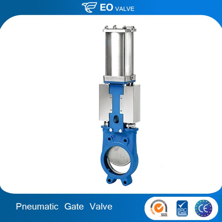 PN10 Pneumatic Operated Cast Iron EX Knife Gate Valve For Slurry