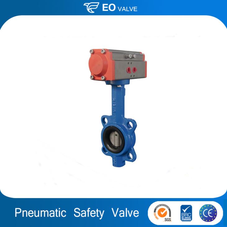 Safety Stainless Steel Sanitary Pneumatic Wafer Butterfly Valve