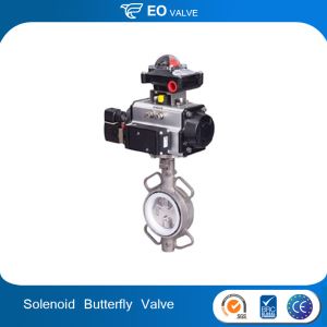 Pneumatic Actuated Stainless Steel Butterfly Valve With Solenoid Switchbox
